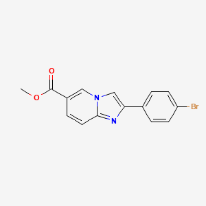 molecular formula C15H11BrN2O2 B2943390 Methyl 2-(4-bromophenyl)imidazo[1,2-a]pyridine-6-carboxylate CAS No. 866133-69-9
