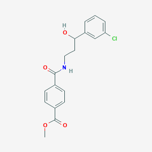molecular formula C18H18ClNO4 B2943398 Methyl 4-((3-(3-chlorophenyl)-3-hydroxypropyl)carbamoyl)benzoate CAS No. 2034456-42-1