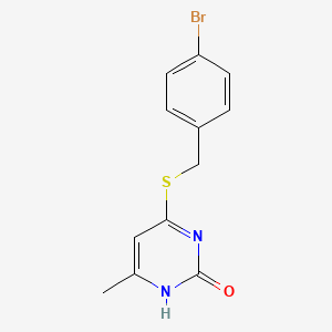 molecular formula C12H11BrN2OS B2943411 4-[(4-bromophenyl)methylsulfanyl]-6-methyl-1H-pyrimidin-2-one CAS No. 195003-03-3