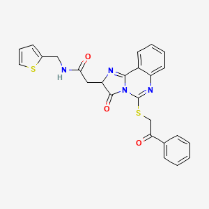 2-{3-oxo-5-[(2-oxo-2-phenylethyl)sulfanyl]-2H,3H-imidazo[1,2-c]quinazolin-2-yl}-N-[(thiophen-2-yl)methyl]acetamide