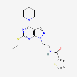 molecular formula C19H24N6OS2 B2943434 N-(2-(6-(ethylthio)-4-(piperidin-1-yl)-1H-pyrazolo[3,4-d]pyrimidin-1-yl)ethyl)thiophene-2-carboxamide CAS No. 946283-05-2