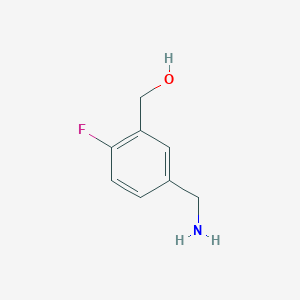 molecular formula C8H10FNO B2943442 [5-(Aminomethyl)-2-fluorophenyl]methanol CAS No. 1094459-00-3