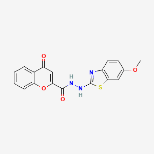 molecular formula C18H13N3O4S B2943450 N'-(6-methoxy-1,3-benzothiazol-2-yl)-4-oxo-4H-chromene-2-carbohydrazide CAS No. 851979-81-2