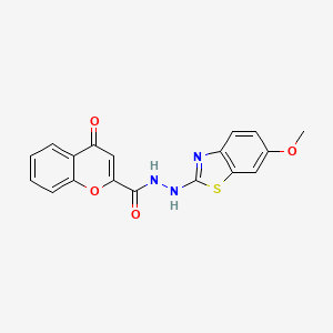 molecular formula C18H13N3O4S B2943450 N'-(6-methoxybenzo[d]thiazol-2-yl)-4-oxo-4H-chromene-2-carbohydrazide CAS No. 851979-81-2