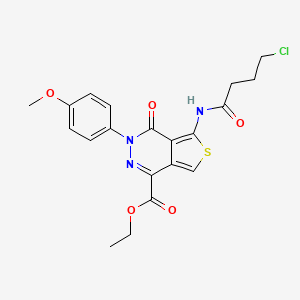 molecular formula C20H20ClN3O5S B2943453 ethyl 5-(4-chlorobutanamido)-3-(4-methoxyphenyl)-4-oxo-3H,4H-thieno[3,4-d]pyridazine-1-carboxylate CAS No. 851951-71-8