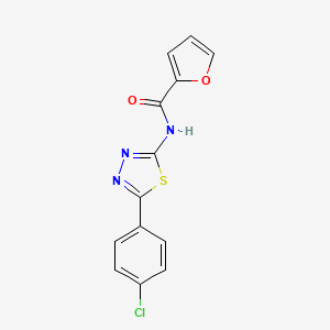 molecular formula C13H8ClN3O2S B2943460 N-[5-(4-chlorophenyl)-1,3,4-thiadiazol-2-yl]furan-2-carboxamide CAS No. 392244-31-4