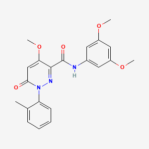 molecular formula C21H21N3O5 B2943462 N-(3,5-dimethoxyphenyl)-4-methoxy-1-(2-methylphenyl)-6-oxo-1,6-dihydropyridazine-3-carboxamide CAS No. 941969-32-0