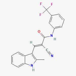 (E)-2-cyano-3-(2-methyl-1H-indol-3-yl)-N-[3-(trifluoromethyl)phenyl]prop-2-enamide