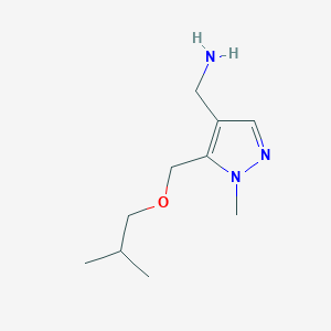 molecular formula C10H19N3O B2943475 1-{1-methyl-5-[(2-methylpropoxy)methyl]-1H-pyrazol-4-yl}methanamine CAS No. 1883717-34-7