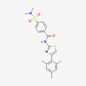 4-(dimethylsulfamoyl)-N-[4-(2,4,6-trimethylphenyl)-1,3-thiazol-2-yl]benzamide