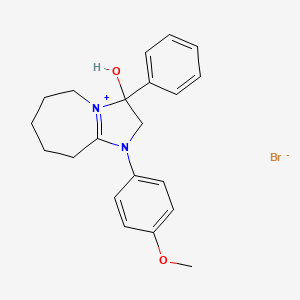 3-hydroxy-1-(4-methoxyphenyl)-3-phenyl-3,5,6,7,8,9-hexahydro-2H-imidazo[1,2-a]azepin-1-ium bromide