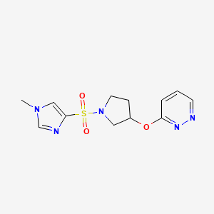 3-((1-((1-methyl-1H-imidazol-4-yl)sulfonyl)pyrrolidin-3-yl)oxy)pyridazine