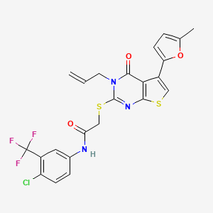 2-((3-allyl-5-(5-methylfuran-2-yl)-4-oxo-3,4-dihydrothieno[2,3-d]pyrimidin-2-yl)thio)-N-(4-chloro-3-(trifluoromethyl)phenyl)acetamide