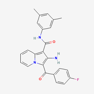 molecular formula C24H20FN3O2 B2943505 2-amino-N-(3,5-dimethylphenyl)-3-(4-fluorobenzoyl)indolizine-1-carboxamide CAS No. 898417-28-2