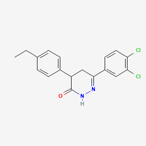 molecular formula C18H16Cl2N2O B2943508 6-(3,4-dichlorophenyl)-4-(4-ethylphenyl)-4,5-dihydro-3(2H)-pyridazinone CAS No. 73685-02-6