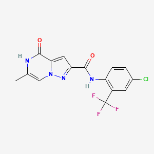 N-[4-chloro-2-(trifluoromethyl)phenyl]-6-methyl-4-oxo-4,5-dihydropyrazolo[1,5-a]pyrazine-2-carboxamide