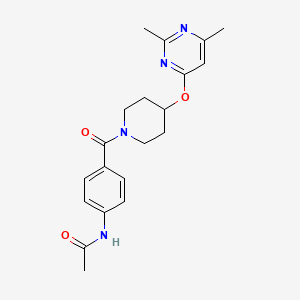 N-(4-(4-((2,6-dimethylpyrimidin-4-yl)oxy)piperidine-1-carbonyl)phenyl)acetamide