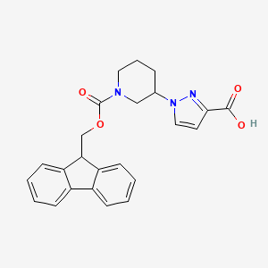 molecular formula C24H23N3O4 B2943524 1-(1-{[(9H-fluoren-9-yl)methoxy]carbonyl}piperidin-3-yl)-1H-pyrazole-3-carboxylic acid CAS No. 2091853-19-7