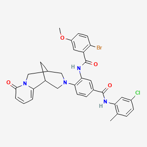 2-bromo-N-(5-((5-chloro-2-methylphenyl)carbamoyl)-2-(8-oxo-5,6-dihydro-1H-1,5-methanopyrido[1,2-a][1,5]diazocin-3(2H,4H,8H)-yl)phenyl)-5-methoxybenzamide
