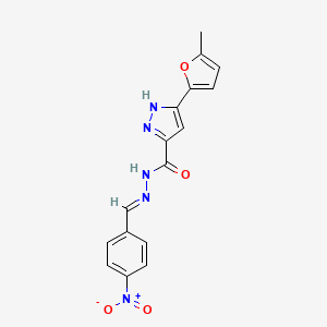 (E)-3-(5-methylfuran-2-yl)-N'-(4-nitrobenzylidene)-1H-pyrazole-5-carbohydrazide