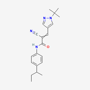 molecular formula C21H26N4O B2943562 N-[4-(butan-2-yl)phenyl]-3-(1-tert-butyl-1H-pyrazol-4-yl)-2-cyanoprop-2-enamide CAS No. 1394799-45-1