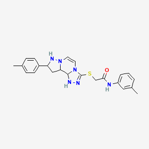 molecular formula C23H20N6OS B2943615 N-(3-methylphenyl)-2-{[11-(4-methylphenyl)-3,4,6,9,10-pentaazatricyclo[7.3.0.0^{2,6}]dodeca-1(12),2,4,7,10-pentaen-5-yl]sulfanyl}acetamide CAS No. 1223767-48-3