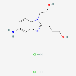 B2943632 3-[5-Amino-1-(2-hydroxy-ethyl)-1H-benzoimidazol-2-YL]-propan-1-OL dihydrochloride CAS No. 1158765-14-0