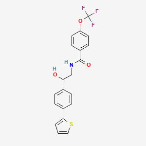 molecular formula C20H16F3NO3S B2943644 N-{2-hydroxy-2-[4-(thiophen-2-yl)phenyl]ethyl}-4-(trifluoromethoxy)benzamide CAS No. 2380188-64-5