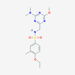 molecular formula C16H23N5O4S B2943651 N-((4-(dimethylamino)-6-methoxy-1,3,5-triazin-2-yl)methyl)-4-ethoxy-3-methylbenzenesulfonamide CAS No. 2034467-86-0