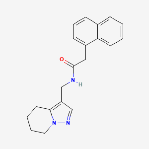 molecular formula C20H21N3O B2943682 2-(naphthalen-1-yl)-N-((4,5,6,7-tetrahydropyrazolo[1,5-a]pyridin-3-yl)methyl)acetamide CAS No. 2034336-69-9