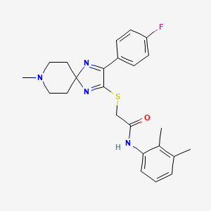 molecular formula C24H27FN4OS B2943738 N-(2,3-DIMETHYLPHENYL)-2-{[3-(4-FLUOROPHENYL)-8-METHYL-1,4,8-TRIAZASPIRO[4.5]DECA-1,3-DIEN-2-YL]SULFANYL}ACETAMIDE CAS No. 1189720-91-9