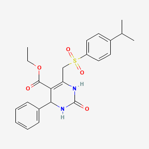 molecular formula C23H26N2O5S B2943750 ethyl 2-oxo-4-phenyl-6-{[4-(propan-2-yl)benzenesulfonyl]methyl}-1,2,3,4-tetrahydropyrimidine-5-carboxylate CAS No. 866865-05-6