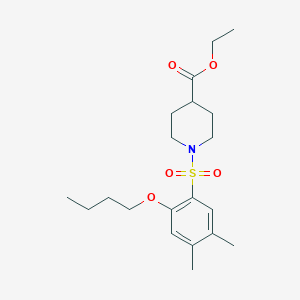 molecular formula C20H31NO5S B2943761 ETHYL 1-(2-BUTOXY-4,5-DIMETHYLBENZENESULFONYL)PIPERIDINE-4-CARBOXYLATE CAS No. 1206106-94-6