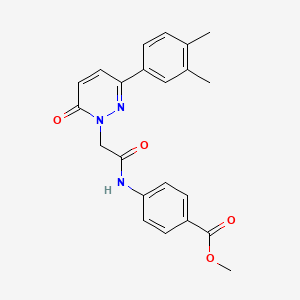 molecular formula C22H21N3O4 B2943775 methyl 4-{2-[3-(3,4-dimethylphenyl)-6-oxo-1,6-dihydropyridazin-1-yl]acetamido}benzoate CAS No. 922953-19-3