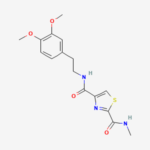 molecular formula C16H19N3O4S B2943776 N4-[2-(3,4-dimethoxyphenyl)ethyl]-N2-methyl-1,3-thiazole-2,4-dicarboxamide CAS No. 1251608-23-7