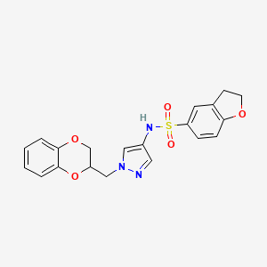 B2943788 N-(1-((2,3-dihydrobenzo[b][1,4]dioxin-2-yl)methyl)-1H-pyrazol-4-yl)-2,3-dihydrobenzofuran-5-sulfonamide CAS No. 1797875-61-6