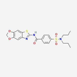 molecular formula C21H23N3O5S2 B2943791 N-([1,3]dioxolo[4,5-f][1,3]benzothiazol-6-yl)-4-(dipropylsulfamoyl)benzamide CAS No. 892856-20-1