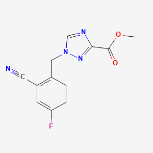 molecular formula C12H9FN4O2 B2943796 methyl 1-[(2-cyano-4-fluorophenyl)methyl]-1H-1,2,4-triazole-3-carboxylate CAS No. 1376238-83-3