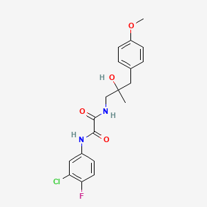 molecular formula C19H20ClFN2O4 B2943826 N-(3-chloro-4-fluorophenyl)-N'-[2-hydroxy-3-(4-methoxyphenyl)-2-methylpropyl]ethanediamide CAS No. 1396847-38-3