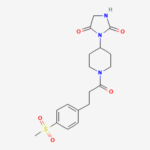 3-(1-(3-(4-(Methylsulfonyl)phenyl)propanoyl)piperidin-4-yl)imidazolidine-2,4-dione