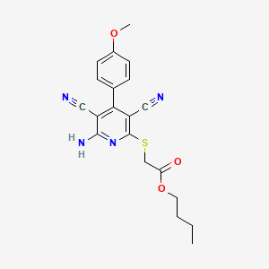 Butyl {[6-amino-3,5-dicyano-4-(4-methoxyphenyl)pyridin-2-yl]sulfanyl}acetate
