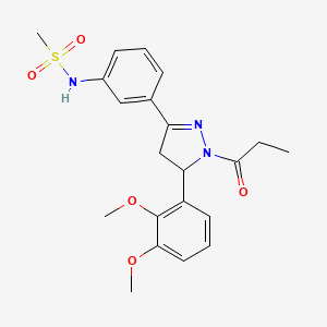 N-{3-[5-(2,3-dimethoxyphenyl)-1-propanoyl-4,5-dihydro-1H-pyrazol-3-yl]phenyl}methanesulfonamide