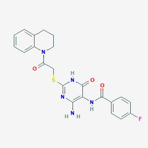N-(4-amino-2-((2-(3,4-dihydroquinolin-1(2H)-yl)-2-oxoethyl)thio)-6-oxo-1,6-dihydropyrimidin-5-yl)-4-fluorobenzamide