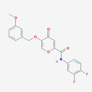 molecular formula C20H15F2NO5 B2943861 N-(3,4-difluorophenyl)-5-((3-methoxybenzyl)oxy)-4-oxo-4H-pyran-2-carboxamide CAS No. 1021209-89-1