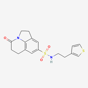 B2943863 4-oxo-N-(2-(thiophen-3-yl)ethyl)-2,4,5,6-tetrahydro-1H-pyrrolo[3,2,1-ij]quinoline-8-sulfonamide CAS No. 1797127-17-3