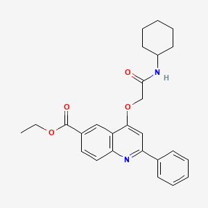 molecular formula C26H28N2O4 B2943869 ethyl 4-[(cyclohexylcarbamoyl)methoxy]-2-phenylquinoline-6-carboxylate CAS No. 1114835-34-5