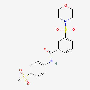molecular formula C18H20N2O6S2 B2943879 N-[4-(methylsulfonyl)phenyl]-3-(morpholin-4-ylsulfonyl)benzamide CAS No. 900135-68-4