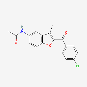 molecular formula C18H14ClNO3 B2943884 N-[2-(4-chlorobenzoyl)-3-methyl-1-benzofuran-5-yl]acetamide CAS No. 921114-01-4
