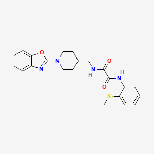 molecular formula C22H24N4O3S B2943898 N-{[1-(1,3-benzoxazol-2-yl)piperidin-4-yl]methyl}-N'-[2-(methylsulfanyl)phenyl]ethanediamide CAS No. 1797284-79-7