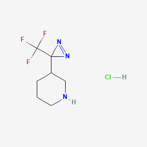 molecular formula C7H11ClF3N3 B2943924 3-[3-(trifluoromethyl)-3H-diazirin-3-yl]piperidine hydrochloride CAS No. 2230798-45-3